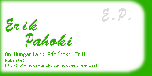 erik pahoki business card